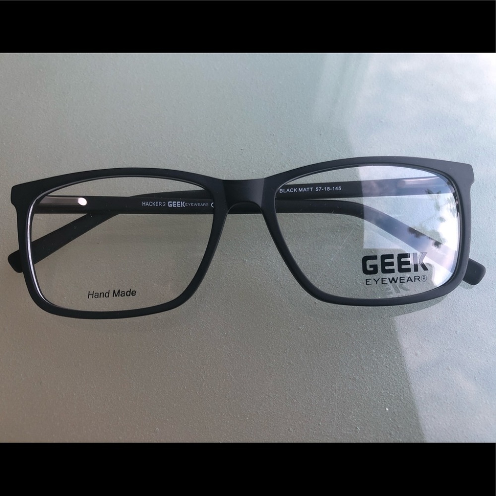 Geek Eyewear Black Matte Rx-Glasses.  NWOT.